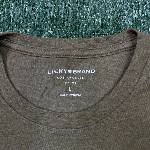 Lucky Brand T Shirt Men's Size L Green Short Sleeve Crew Neck - Picture 4 of 7